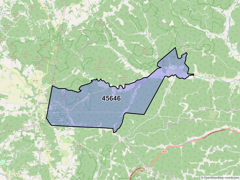 Map of ZIP Code 45646 — Latham, OH
