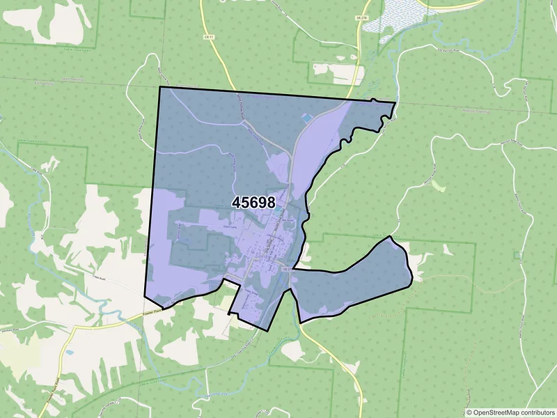 Map of Zaleski, Ohio and ZIP codes