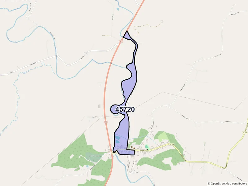 Map of Chester, Ohio and ZIP codes