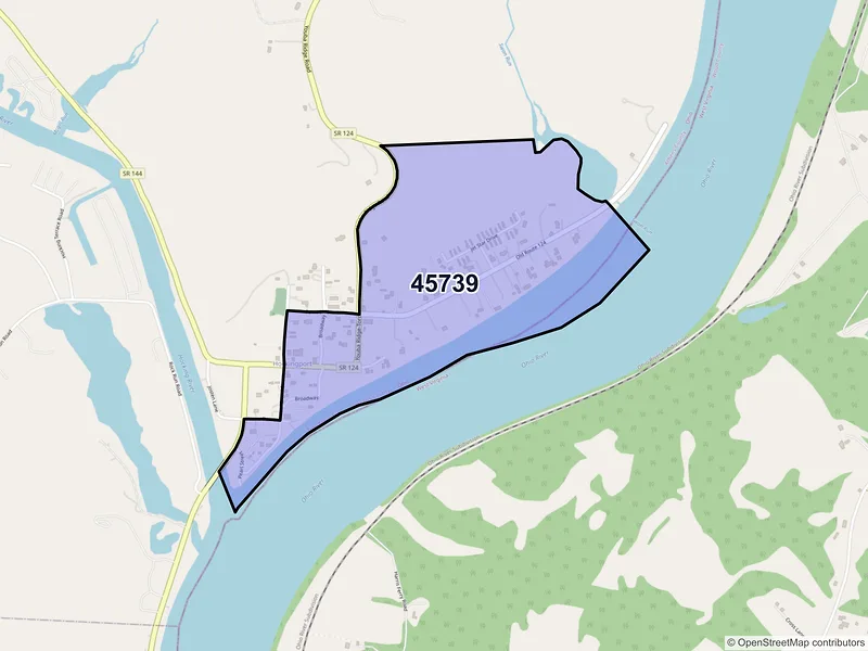 Map of Hockingport, Ohio and ZIP codes