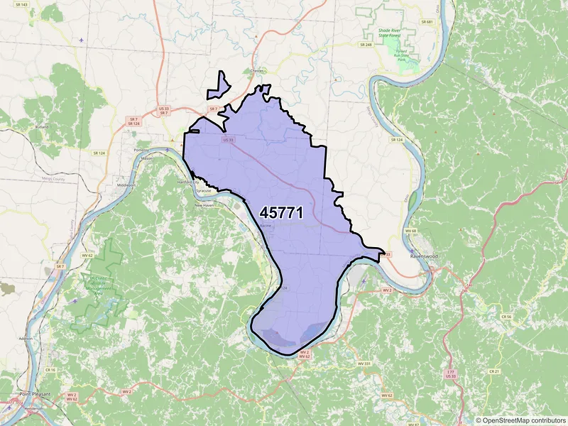 Map of ZIP Code 45771 — Racine, OH