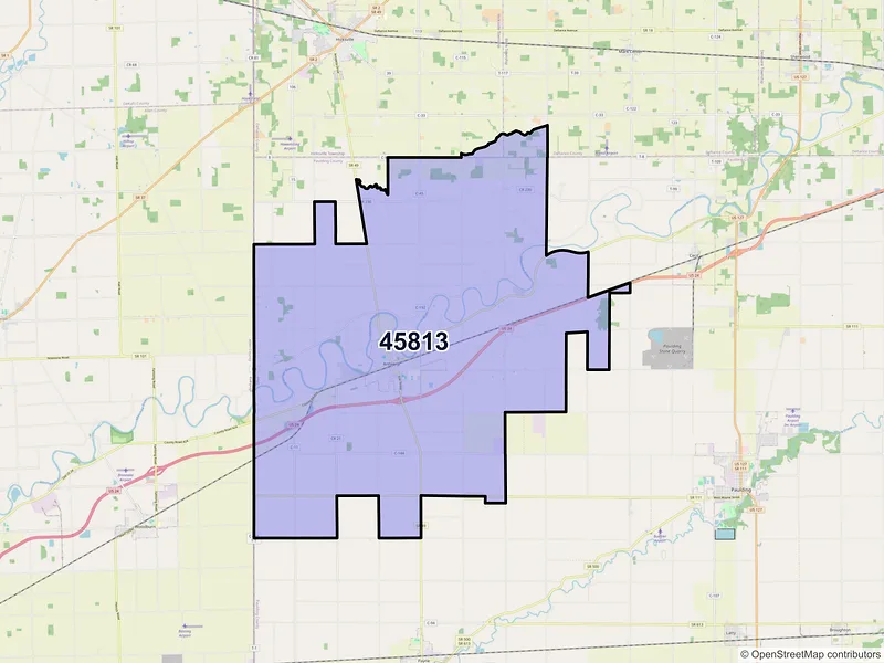 Map of ZIP Code 45813 — Antwerp, OH