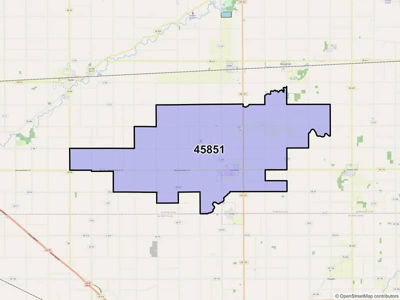 Map of ZIP Code 45851 — Haviland, OH