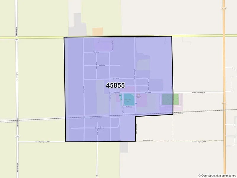 Map of Latty, Ohio and ZIP codes