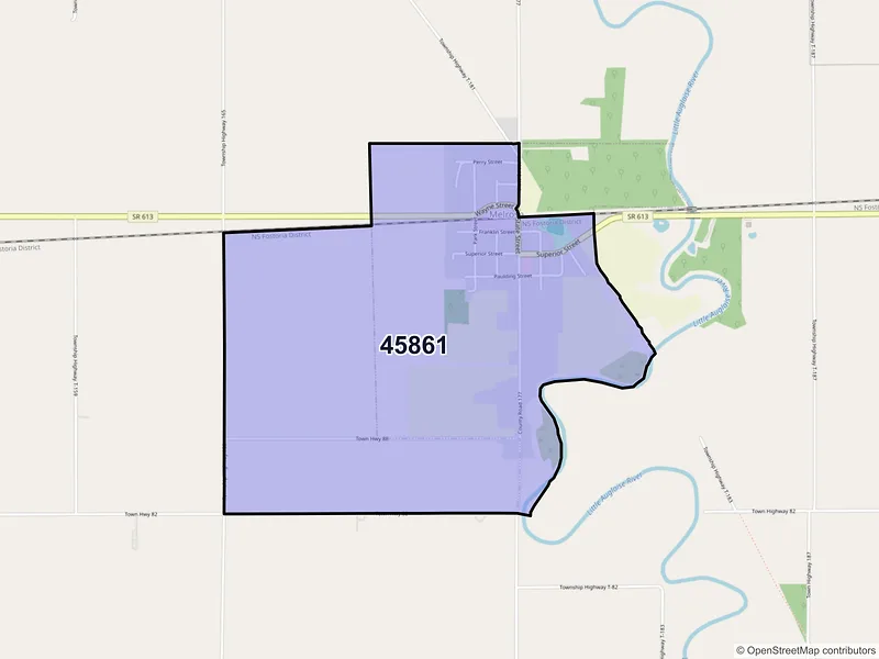 Map of Melrose, Ohio and ZIP codes