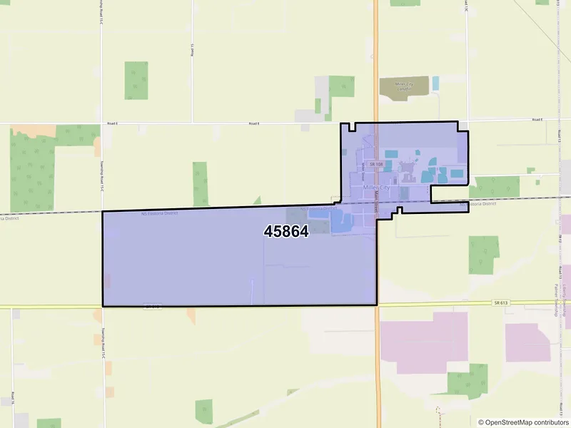 Map of Miller City, Ohio and ZIP codes