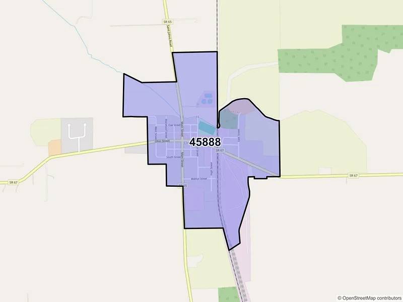 Map of Uniopolis, Ohio and ZIP codes