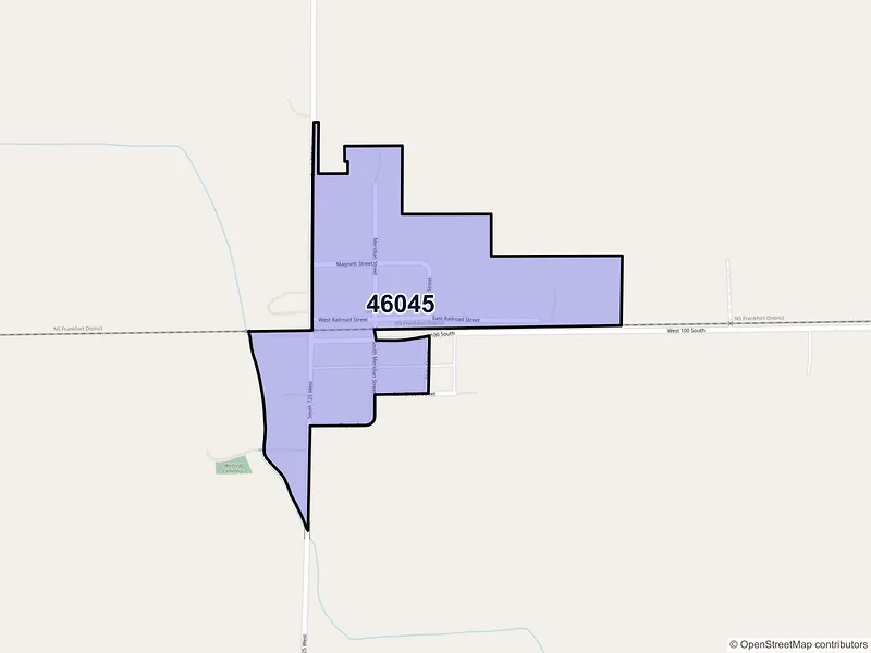 Map of Goldsmith, Indiana and ZIP codes