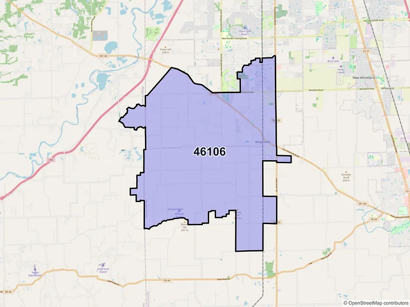 Map of ZIP Code 46106 — Bargersville, IN