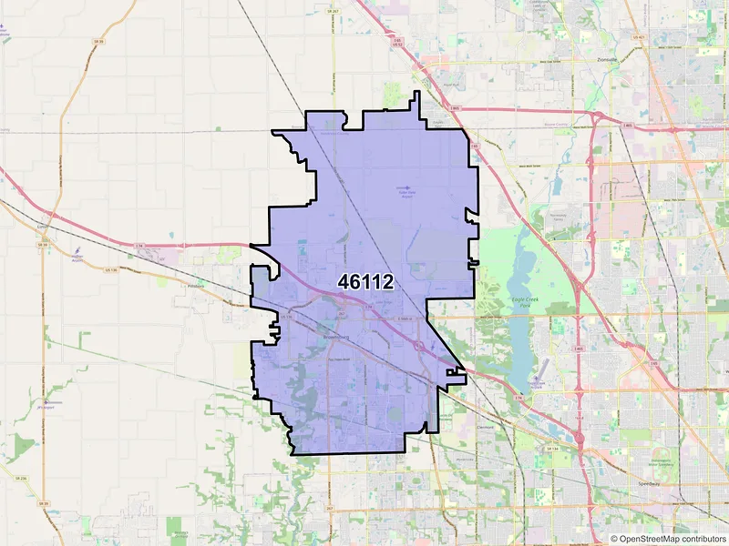 Map of ZIP Code 46112 — Brownsburg, IN