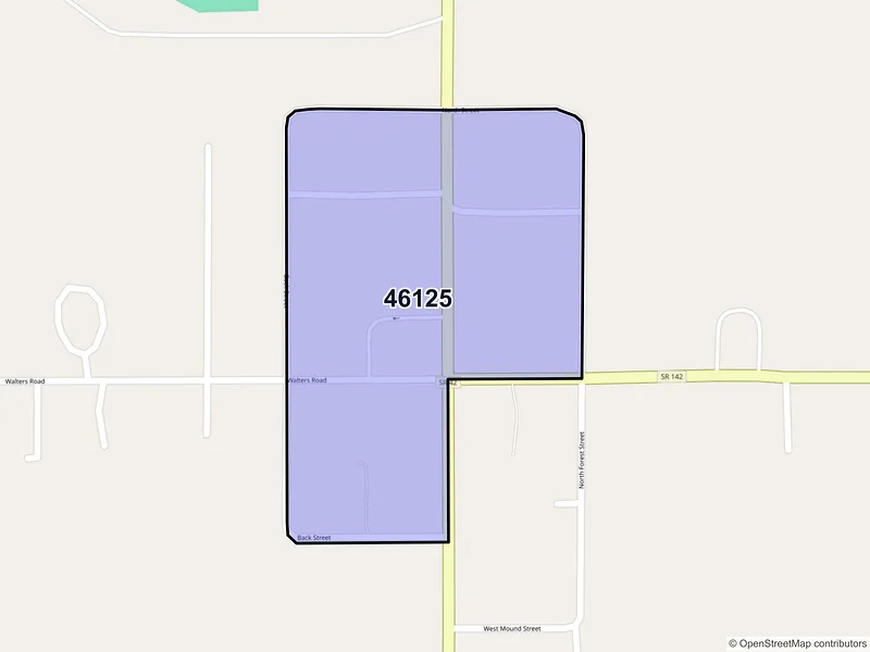 Map of Eminence, Indiana and ZIP codes