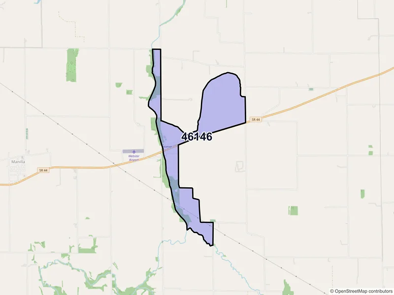 Map of ZIP Code 46146 — Homer, IN