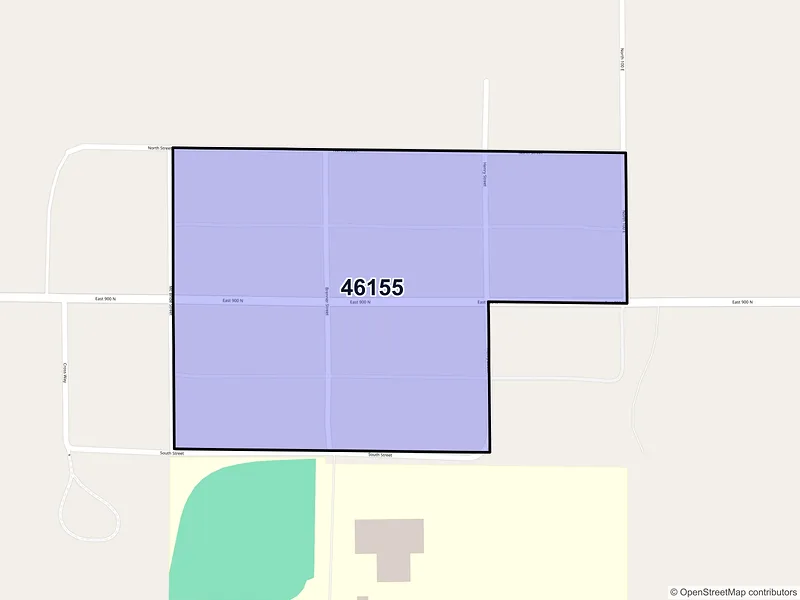 Map of Mays, Indiana and ZIP codes