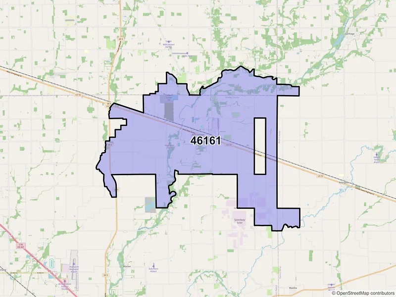 Map of ZIP Code 46161 — Morristown, IN