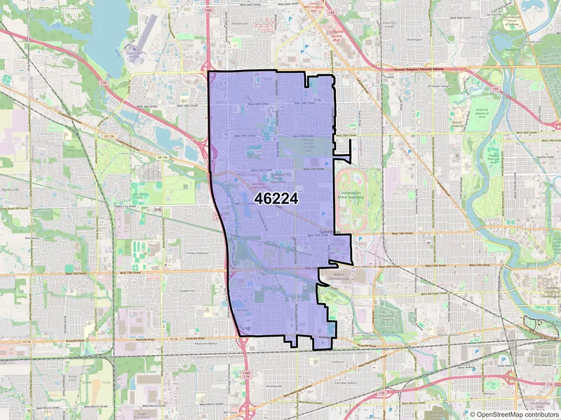 Map of ZIP Code 46224 — Indianapolis, IN
