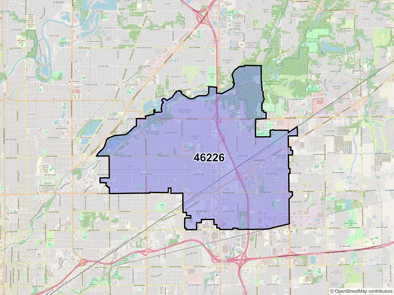 Map of ZIP Code 46226 — Indianapolis, IN