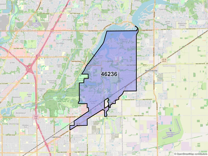 Map of ZIP Code 46236 — Indianapolis, IN