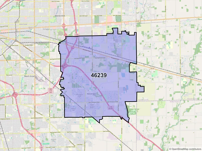Map of ZIP Code 46239 — Indianapolis, IN