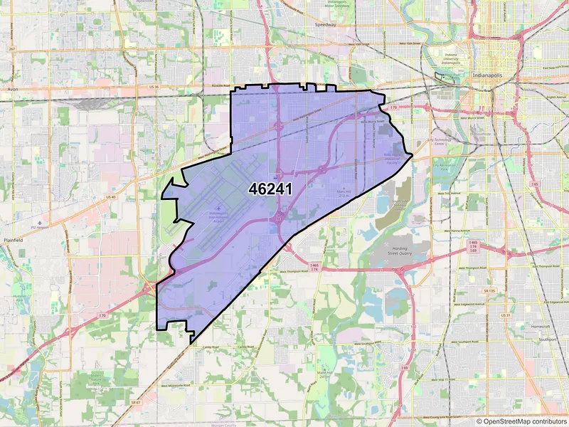 Map of ZIP Code 46241 — Indianapolis, IN