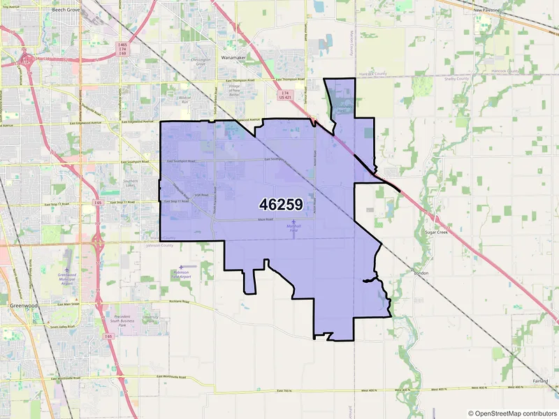 Map of ZIP Code 46259 — Indianapolis, IN