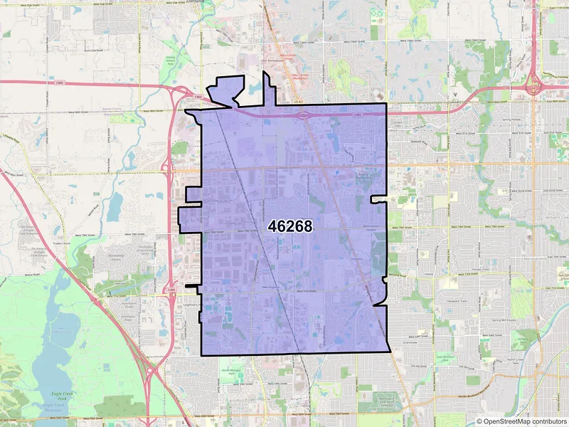 Map of ZIP Code 46268 — Indianapolis, IN