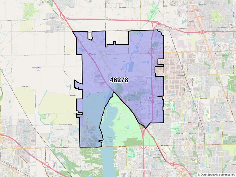 Map of ZIP Code 46278 — Indianapolis, IN