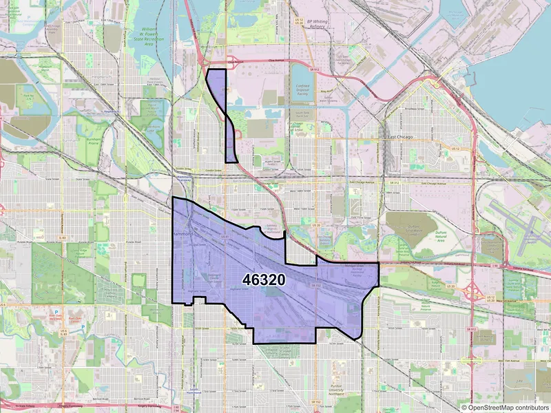 Map of ZIP Code 46320 — Hammond, IN