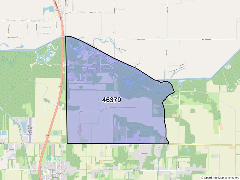 Map of Sumava Resorts, Indiana and ZIP codes