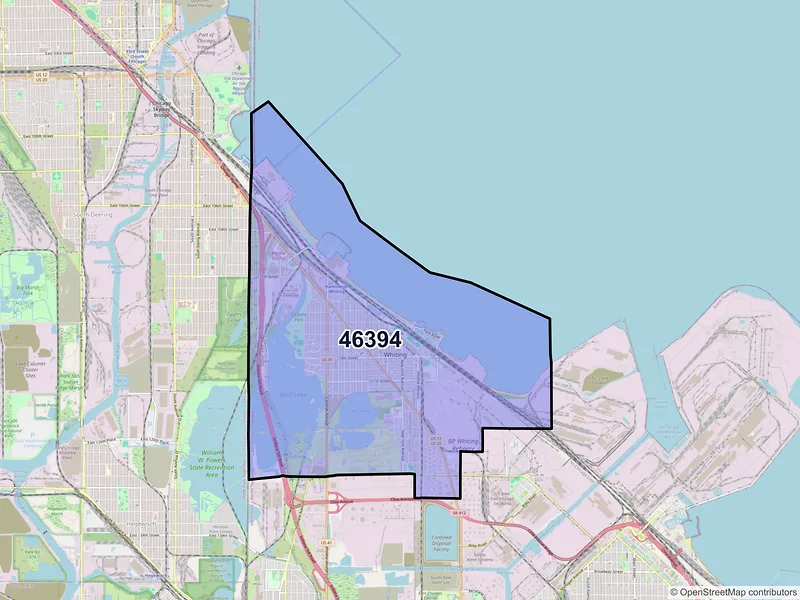Map of ZIP Code 46394 — Whiting, IN