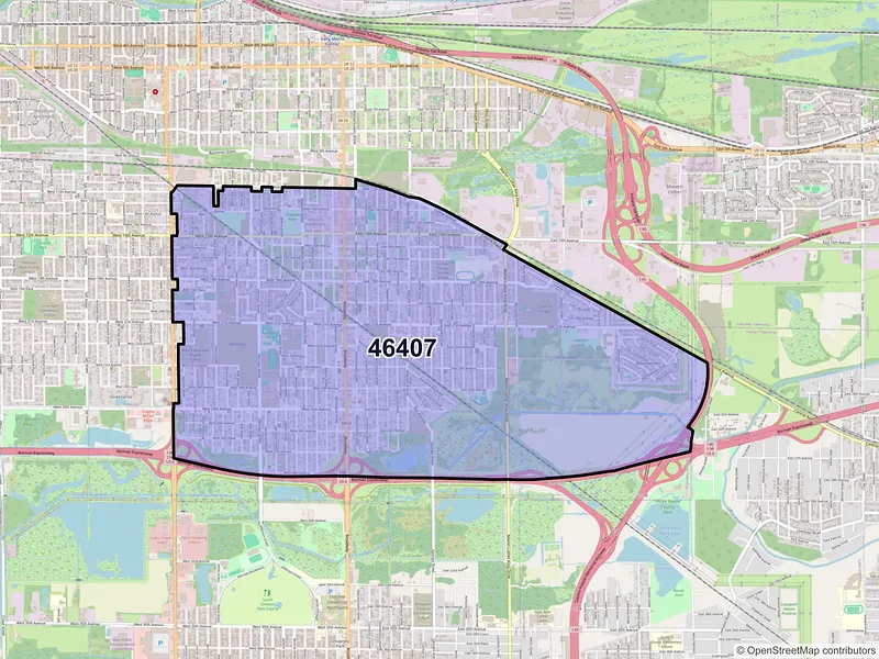 Map of ZIP Code 46407 — Gary, IN