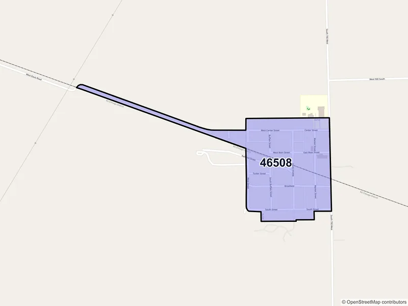 Map of ZIP Code 46508 — Burket, IN