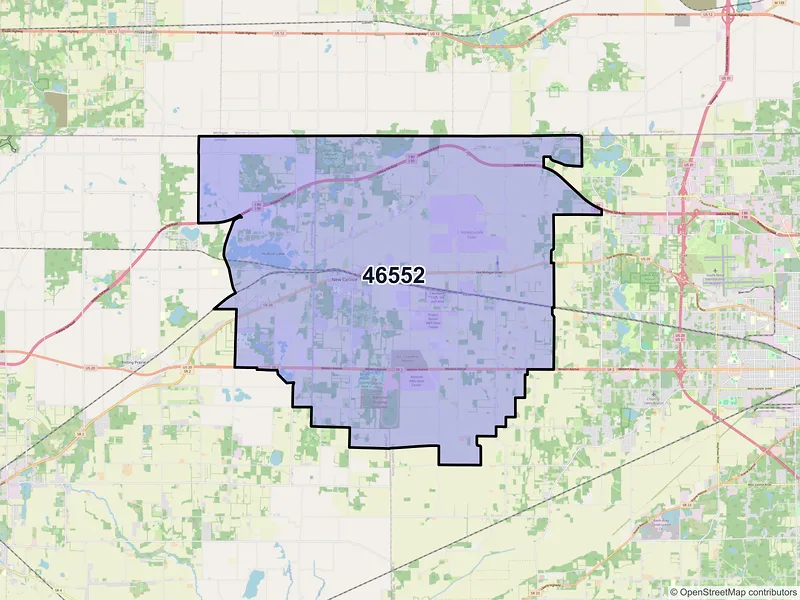 Map of ZIP Code 46552 — New Carlisle, IN