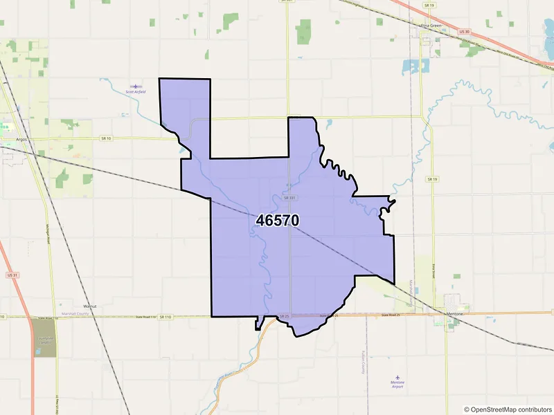 Map of Tippecanoe, Indiana and ZIP codes