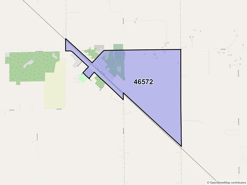 Map of ZIP Code 46572 — Tyner, IN