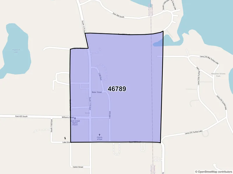 Map of Stroh, Indiana and ZIP codes