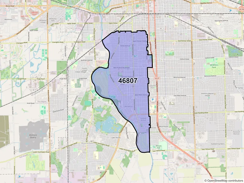 Map of ZIP Code 46807 — Fort Wayne, IN