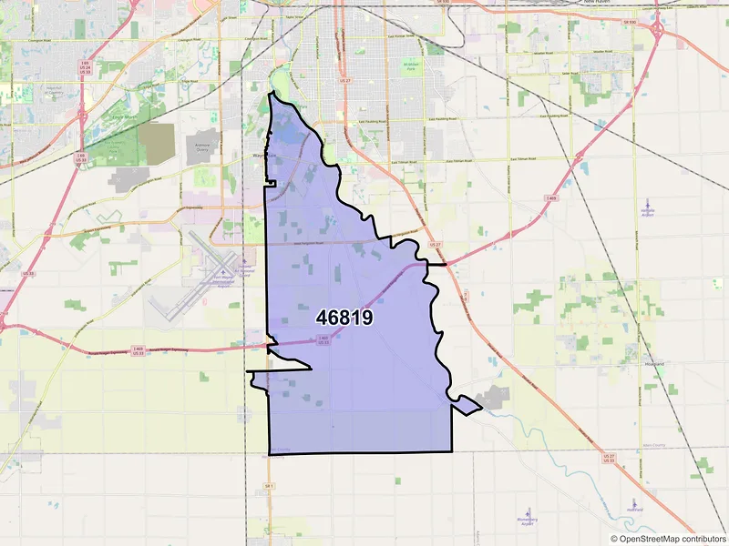 Map of ZIP Code 46819 — Fort Wayne, IN