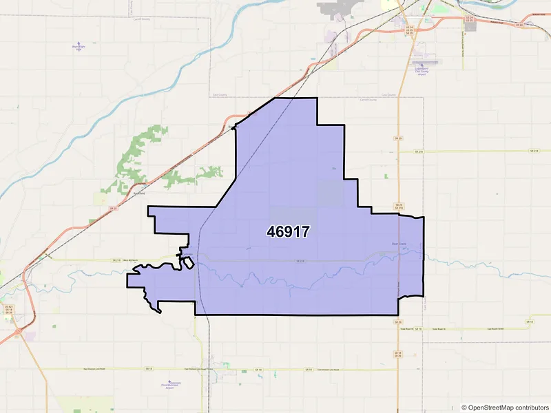 Map of ZIP Code 46917 — Camden, IN