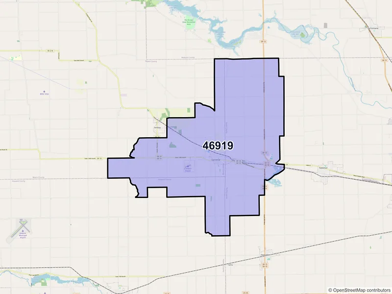 Map of ZIP Code 46919 — Converse, IN