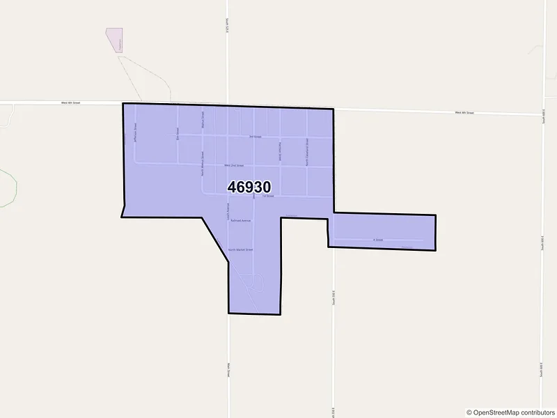 Map of ZIP Code 46930 — Fowlerton, IN