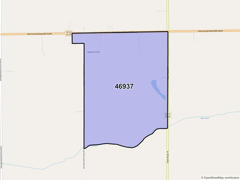 Map of Hemlock, Indiana and ZIP codes
