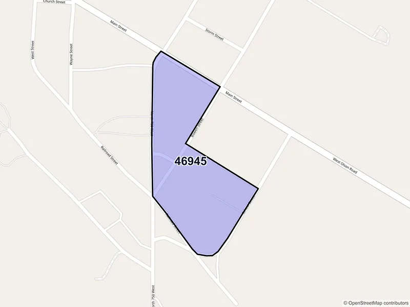 Map of Leiters Ford, Indiana and ZIP codes