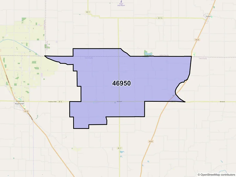 Map of ZIP Code 46950 — Lucerne, IN