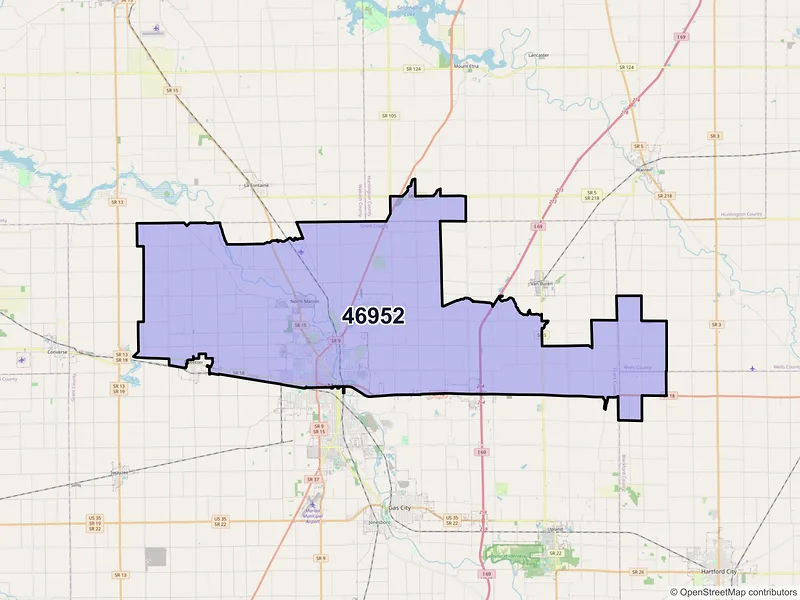 Map of ZIP Code 46952 — Marion, IN