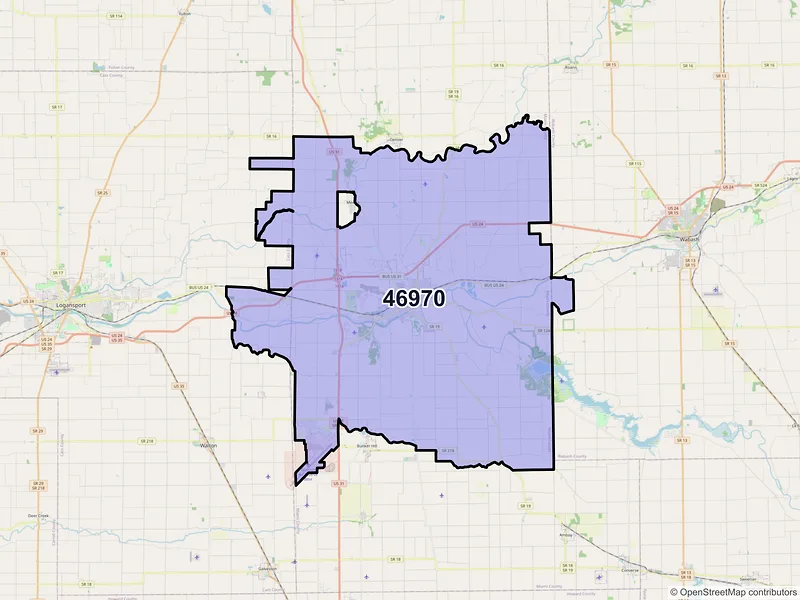 Map of ZIP Code 46970 — Peru, IN