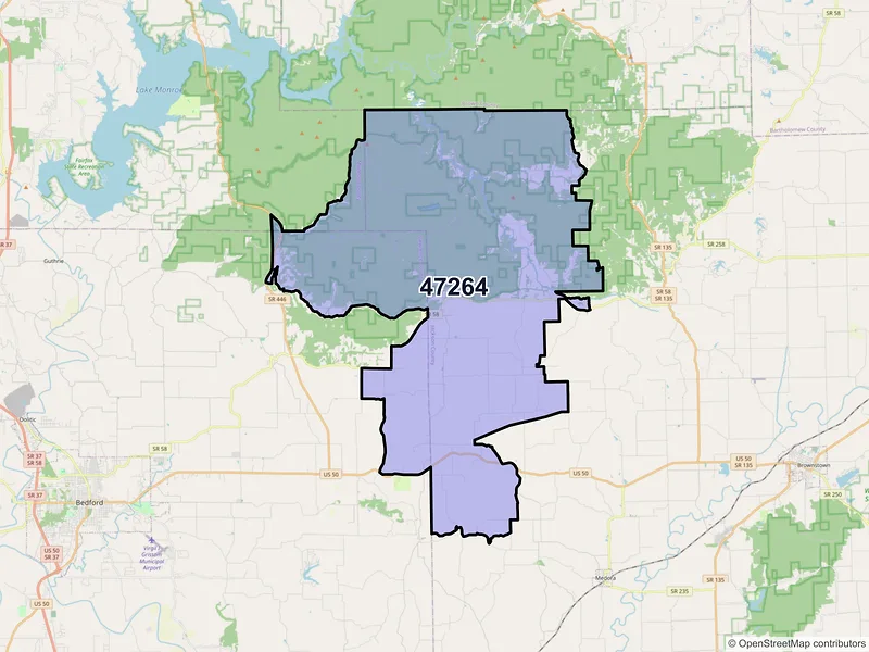 Map of ZIP Code 47264 — Norman, IN