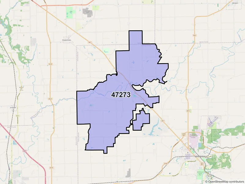 Map of ZIP Code 47273 — Scipio, IN