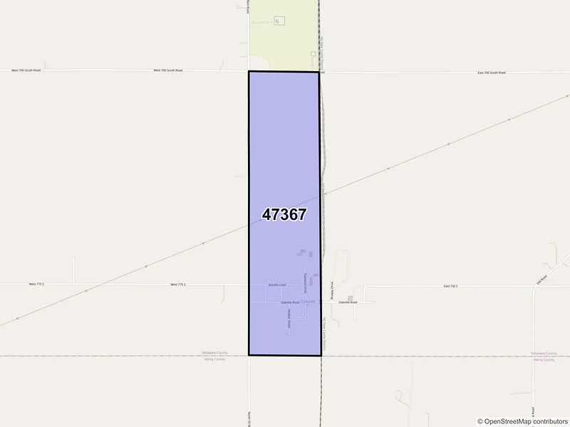 Map of Oakville, Indiana and ZIP codes