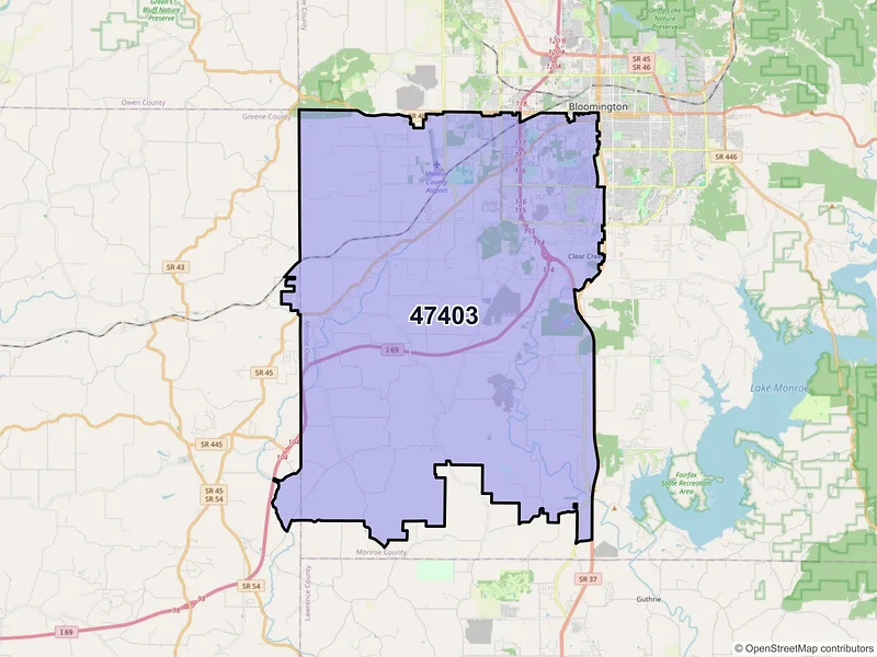 Map of ZIP Code 47403 — Bloomington, IN