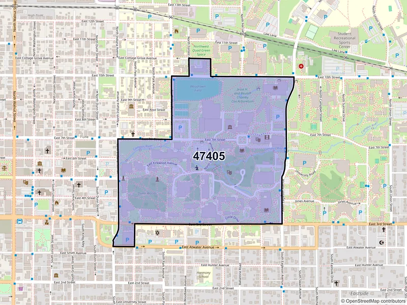 Map of ZIP Code 47405 — Bloomington, IN